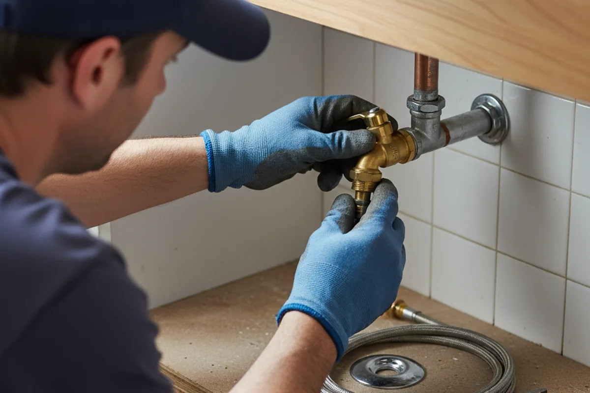 Shutoff valve and fitting work during Emergency Plumbing in Toano